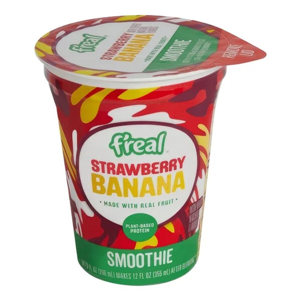 f'real Blend and Go Strawberry Banana Smoothie 8 fl. oz. - 12 Pieces WS-108FRE80111-NPF