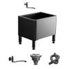 Stainless Steel Sink, Mop Service Basin, Utility Tub Mop Bucket, Commercial Mop Sink, Freestanding Wash Station for Kitchen Restaurant Garage Laundry Room(Black,B-50x38x46cm) view 2