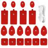 20 Pack TENS Unit Electrode Pads + 1/4 Wire Cable Combination Set. Reusable Premium Hydrogel Self-Adhesive Replacement Pads, Compatible with Belifu, AVCOO, NURSAL, TENS 7000, AUVON, Neocarbon (red) view 1