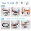 2-Pack Collapsible Buckets - 2.6 Gallon (10L) Large Capacity, Essential for RV, Garden Cleaning, Car Washing, Camping, Fishing, Multi-Purpose Durable Portable Buckets, Easy Storage, Use Anywhere view 3