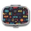 Game Video Gaming Pattern Pill Box Cute Square Pill Case Portable Medicine Tablet Vitamin Holder Organizer for Purse Pocket view 1