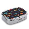 Game Video Gaming Pattern Pill Box Cute Square Pill Case Portable Medicine Tablet Vitamin Holder Organizer for Purse Pocket view 3