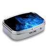 Blue Flame Pill Box Cute Square Pill Case Portable Medicine Tablet Vitamin Holder Organizer for Purse Pocket view 3