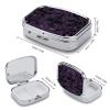 Purple Black Goth Spooky Pill Box Cute Square Pill Case Portable Medicine Tablet Vitamin Holder Organizer for Purse Pocket view 2