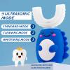 Electric Toothbrush Kids U Shaped with Specialized Foam Toothpaste, Fun Cartoon Dinosaur 360-Degree Cleaning IPX7 Waterproof Design (2-12 Age (Blue)) view 2