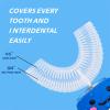 Electric Toothbrush Kids U Shaped with Specialized Foam Toothpaste, Fun Cartoon Dinosaur 360-Degree Cleaning IPX7 Waterproof Design (2-12 Age (Blue)) view 4