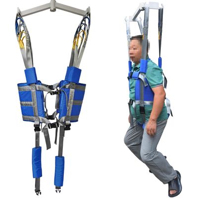 Patient Lift Sling Medical Standing Aid Transfer Gait Belt Strap Walking Exercisers Harness Fold Up Full Body Get Up Sit to Stand Assist for Elderly Senior Blue