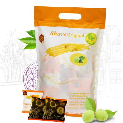 Share Original Fermented Green Plum (Japanese Apricot) 1.1lb + 2x Share Pomelozzini for Tasting | 30+ Month Naturally Fermented | Fermented Plum 1.1lb Monthly Selection | Deliciously Sweet-Sour Taste | Vegan, Lactose-Free