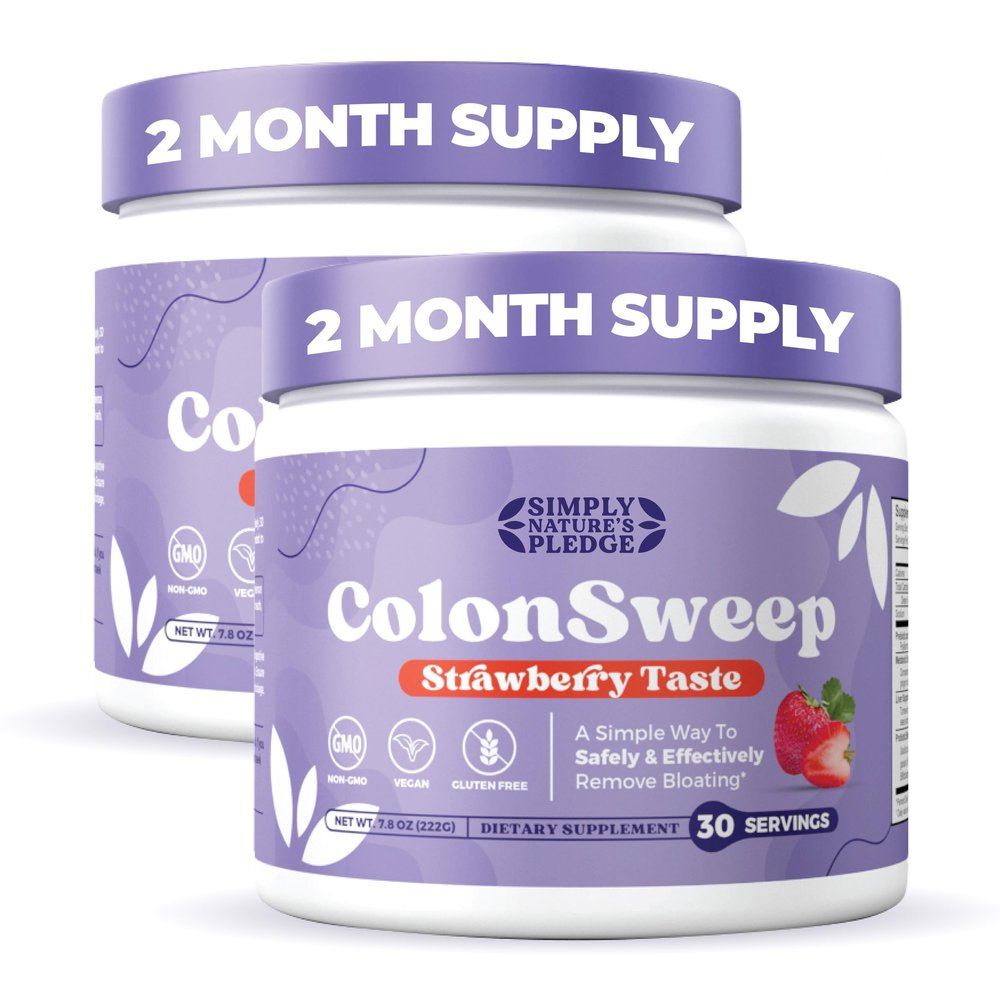 ColonSweep - Strawberry Flavored Probiotic Psyllium Husk Powder Colon Cleanser,7.8 oz. Fiber Supplement Support for Gut Health - Cleanse for Bloating Relief & Detox- 30 Servings (Pack of 2)
