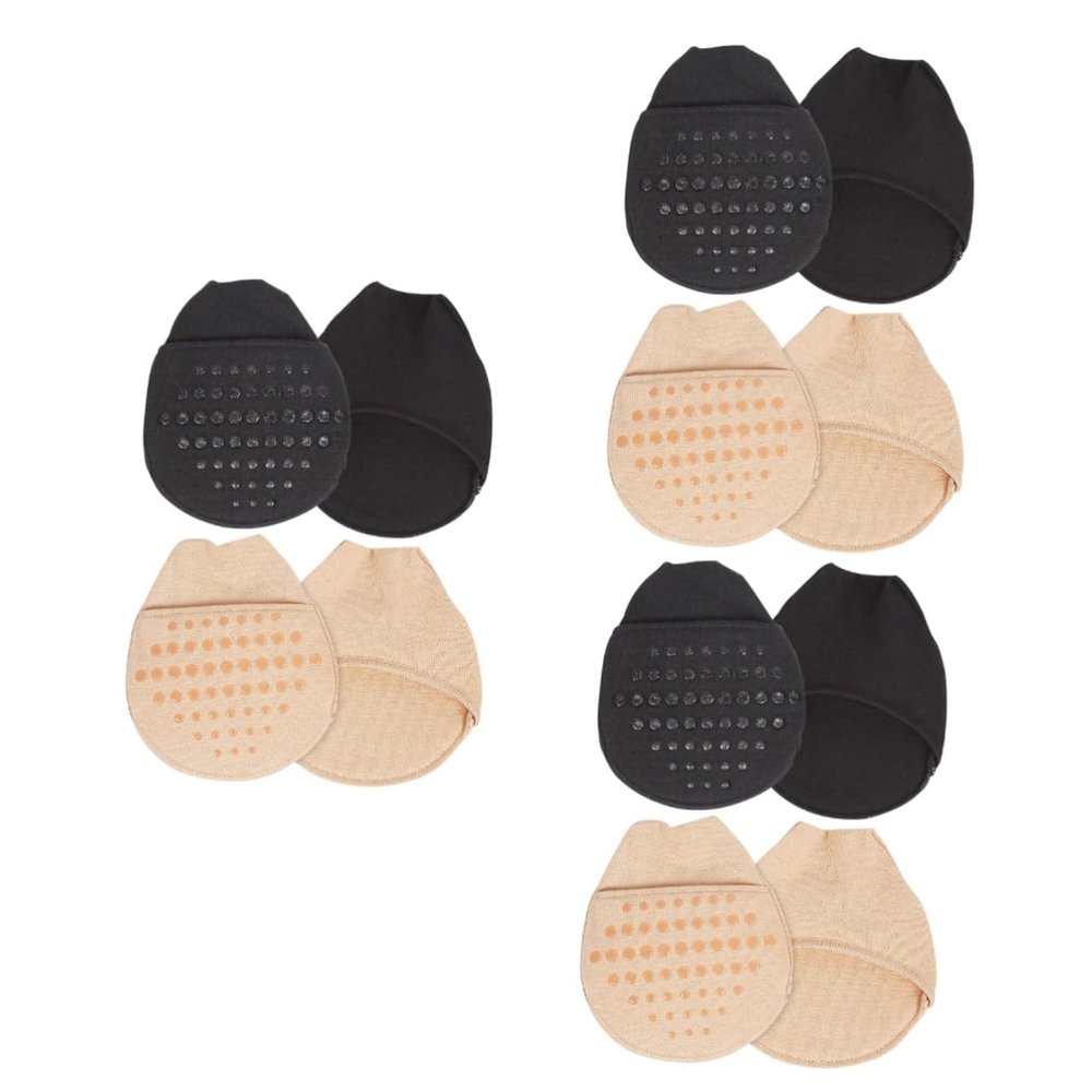 4 Pairs sole pad half palm sock cotton half socks foot pads toe diabetic shoes for women boat socks/4274