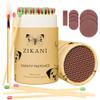 ZIKANI Red and Green Tip Fancy Christmas Matches 4" Match Refill and Striker 100 Long Short Wooden Bulk Matches Decorative Matchsticks for Cloche Jar Box Fireplace - Striker Pad Included view 1