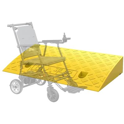 OUKEJNM Curb Ramps 4" Rise Height Threshold Ramp, Non-Slip Wheelchair Ramp, 3" 5" 6" Step Ramp, Entry Ramp for Doorway, Driveway, Scooters and Power Chairs(Yellow,4.7" Rise/12cm)