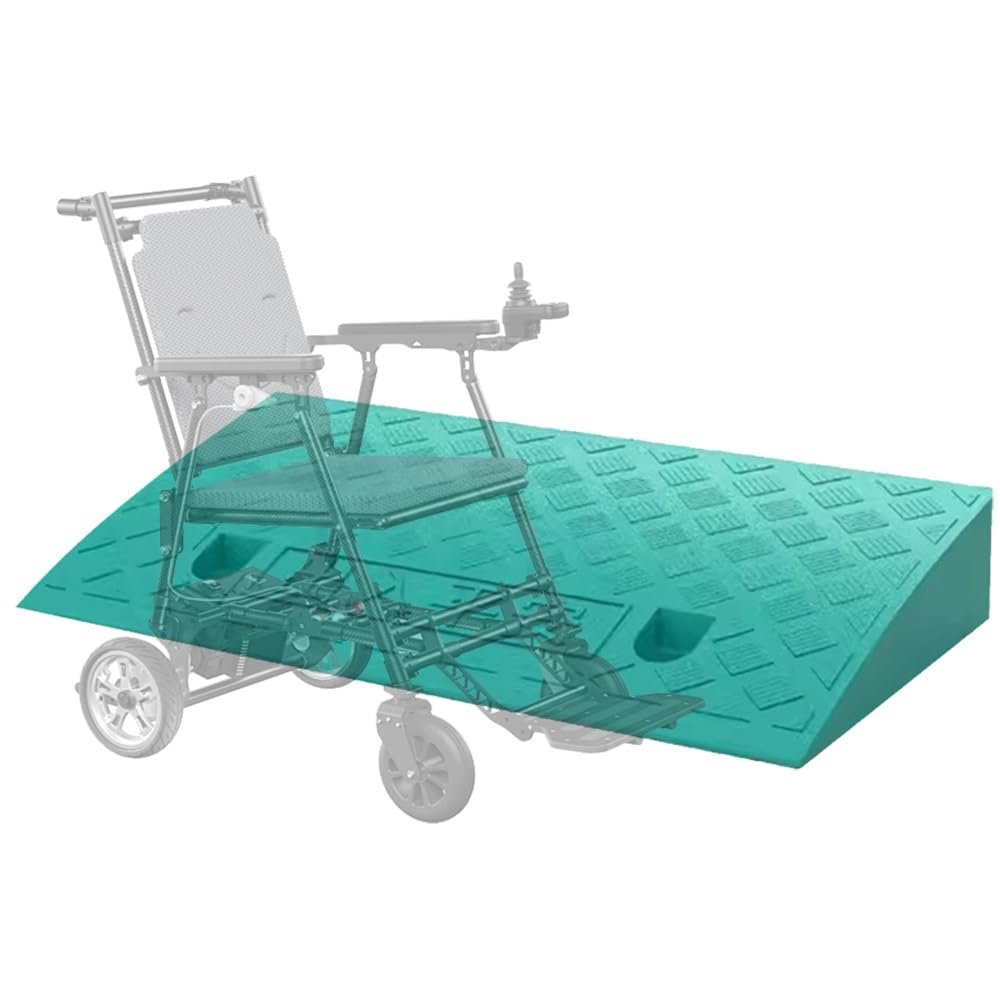 OUKEJNM Curb Ramps 4" Rise Height Threshold Ramp, Non-Slip Wheelchair Ramp, 3" 5" 6" Step Ramp, Entry Ramp for Doorway, Driveway, Scooters and Power Chairs(Green,1.2" Rise/3cm)