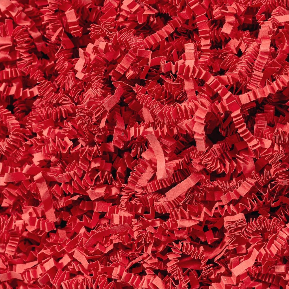 Wowxyz 2 LB Crinkle Cut Paper Shred Red Crinkle Shredded Paper - Gift Box Baskets Bag Filler - Confetti Stuffing for Birthday, Holiday Gift Packaging Wrapping
