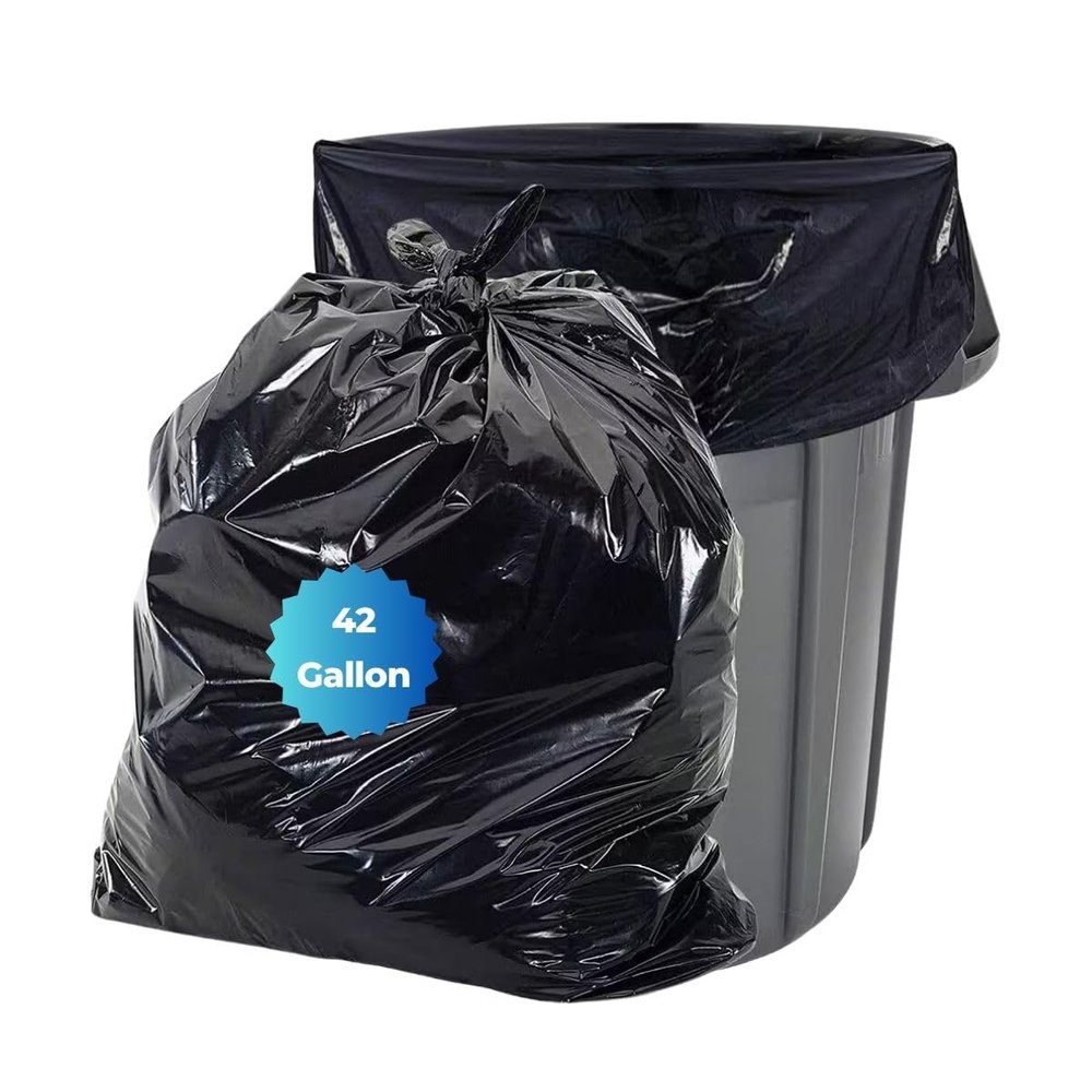 TP Plastic 42 Gallon Heavy Duty Contractor Trash Bags - 40'' x 46'', Tear-Resistant, Leak-Proof, 100 Count - Industrial Strength for Construction, Yard, and Commercial Use
