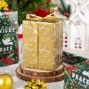 Homeral Reversible Christmas Wrapping Paper Roll - Gold Printed Fly Dove, Poinsettia Flower, Hexagram Star, Letterings for Christmas, New Year Celebration - 17 Inch x 33 Ft(46.8 sq.ft.ttl.) view 3