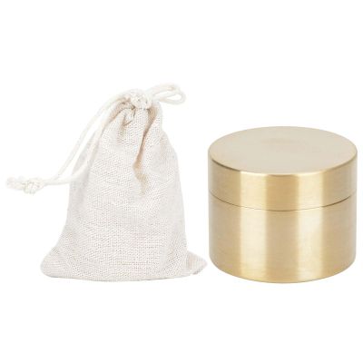 Brass Pill Container, Outdoor Round Shape Brass Box Sealed Practical Jewelry Storage Organizer for Mini Accessories Container (Small)