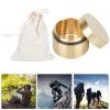 Brass Pill Container, Outdoor Round Shape Brass Box Sealed Practical Jewelry Storage Organizer for Mini Accessories Container (Small) view 2