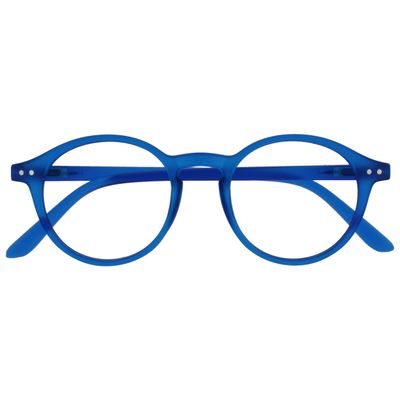 OPULIZE REY Reading Glasses for Women Men, Retro Round Frame with Spring Hinges, Matte Blue +3.00 (Pack of 1)