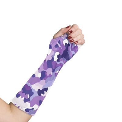 Luarisgur Camo Arm Cast Cover Purple Large Cast Covers Protector Removable and Washable Arm Wrist Elbow Cast Wound Scratcher Protector Sleeves for Arm
