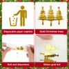 100 PCS Christmas Cocktail Napkins Christmas Gold Foil Paper Napkin Xmas Tree Disposable Napkins 3 Ply White and Gold Beverage Napkin for Xmas Holiday Kitchen Dinner Party Supplies, 5 x 5 Inch view 3