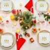 100 PCS Christmas Cocktail Napkins Christmas Gold Foil Paper Napkin Xmas Tree Disposable Napkins 3 Ply White and Gold Beverage Napkin for Xmas Holiday Kitchen Dinner Party Supplies, 5 x 5 Inch view 4