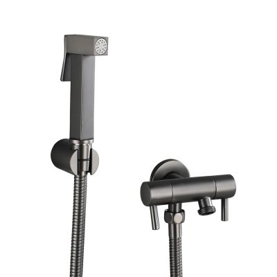 FDAVDNMG HandheldSprayer for Toilet Gun Gray Portable Baby Cloth Diaper Sprayer BrassAttachment for Toilet withHose for Feminine Wash, Pet Washing, Easy to Install