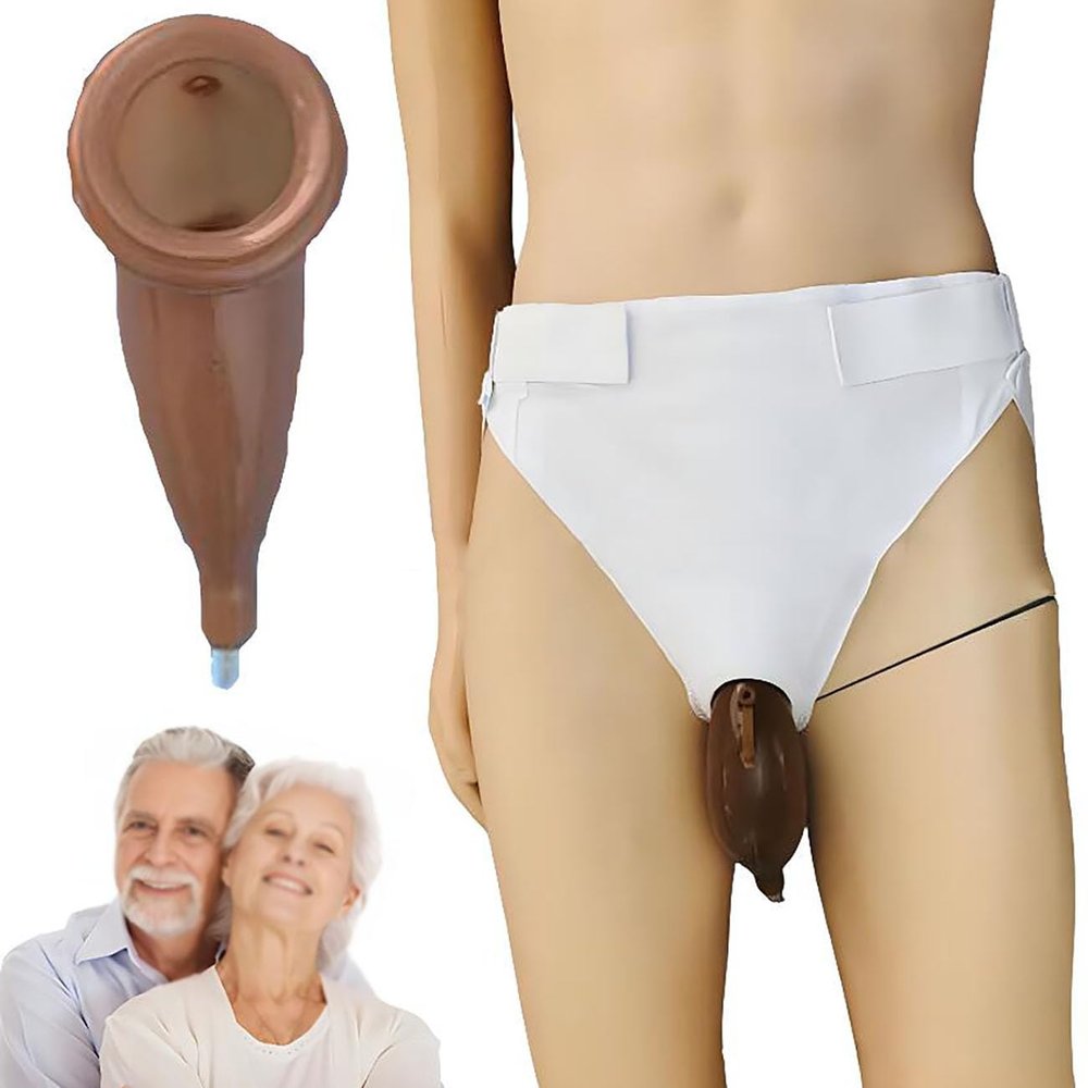 ICEMOB Male, Male Incontinence Devices,Urinary Drainage Bag System 1000/2000Ml,Wearable Urinal for Men,Pee Bags for Travel for Bedridden Patients,Breathable