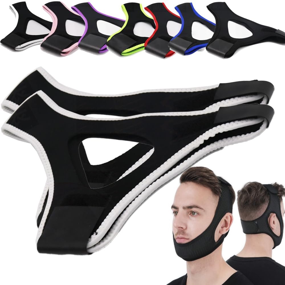 Airflow Jaw Strap Veralabs, Veralabs Air Flow Jaw Strap, Airflow Jaw Strap, Adjustable Jaw Strap for Sleeping Close Mouth, Anti Snoring Chin Strap for Women Men Snoring (White,3 Pcs)