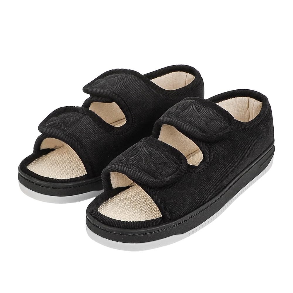 Diabetic Swollen Sandals for Men Women Wide Width Edema Adjustable Extra Wide Open Toe Diabetic Slippers for Swollen Feet Arthritis Elderly Swelling Neuropathy Lymphedema Surgery Recovery Footwear