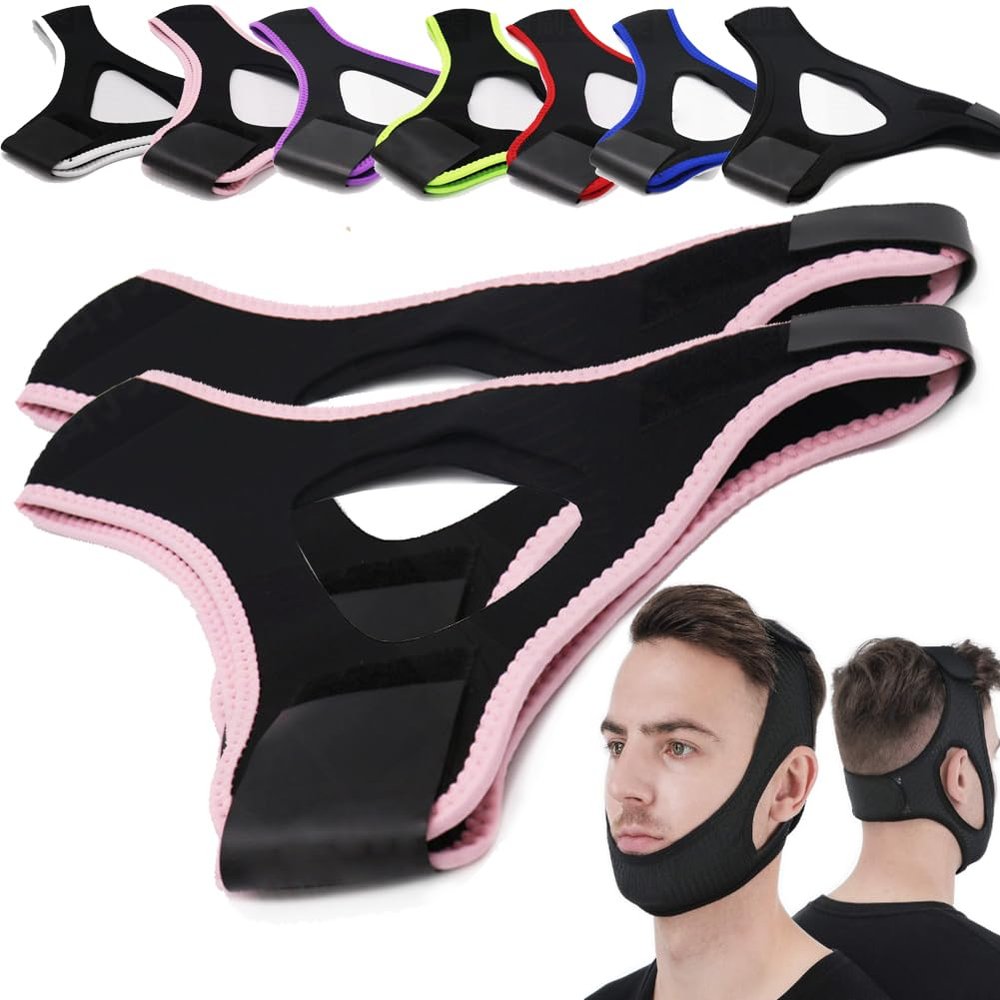 Airflow Jaw Strap Veralabs, Veralabs Air Flow Jaw Strap, Airflow Jaw Strap, Adjustable Jaw Strap for Sleeping Close Mouth, Anti Snoring Chin Strap for Women Men Snoring (Pink,1 Pcs)