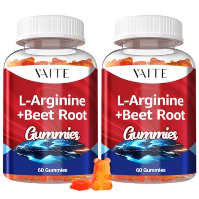 L Arginine 1000mg Supplement Beet Root Gummies - Double Strength, Energy Boost, Circulation Support and Stamina, Organic Chewable Beets Supplements for Men and Women, Vegan Gummy, Sugar-Free(2 Pack)