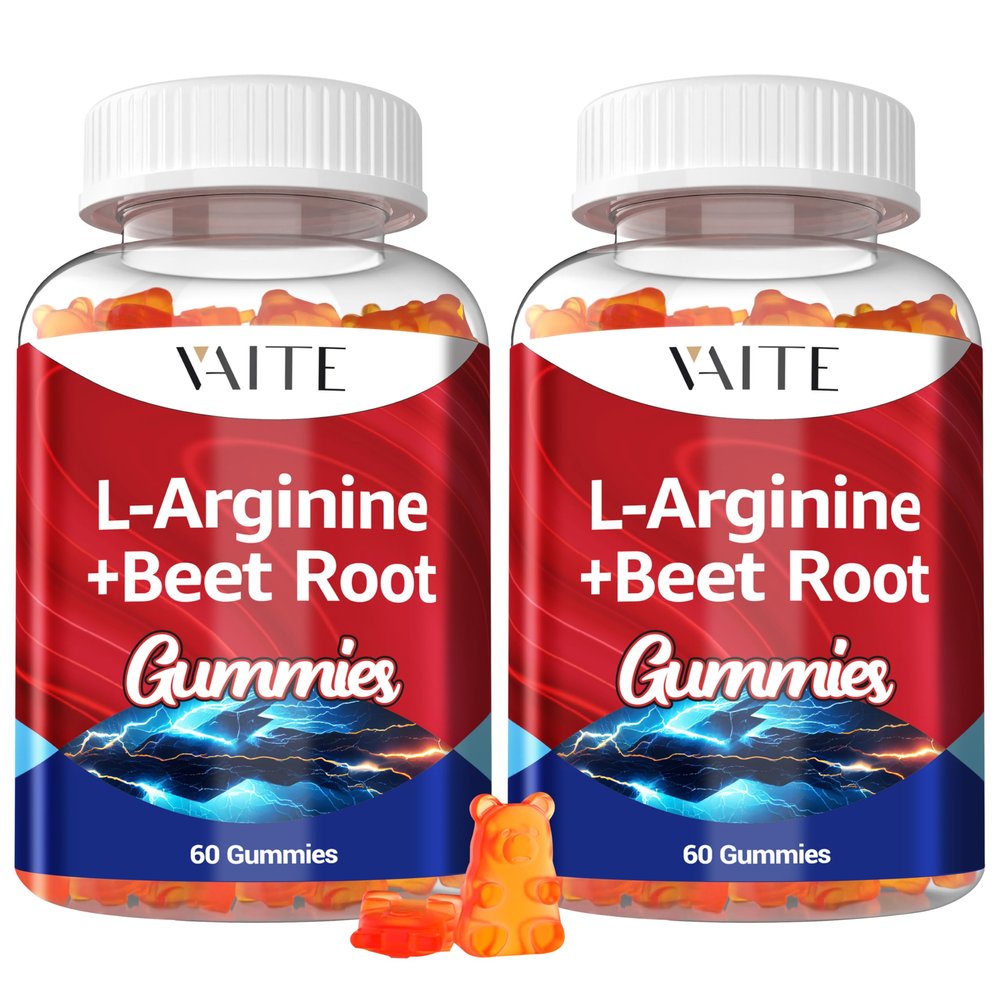 L Arginine 1000mg Supplement Beet Root Gummies - Double Strength, Energy Boost, Circulation Support and Stamina, Organic Chewable Beets Supplements for Men and Women, Vegan Gummy, Sugar-Free(2 Pack)