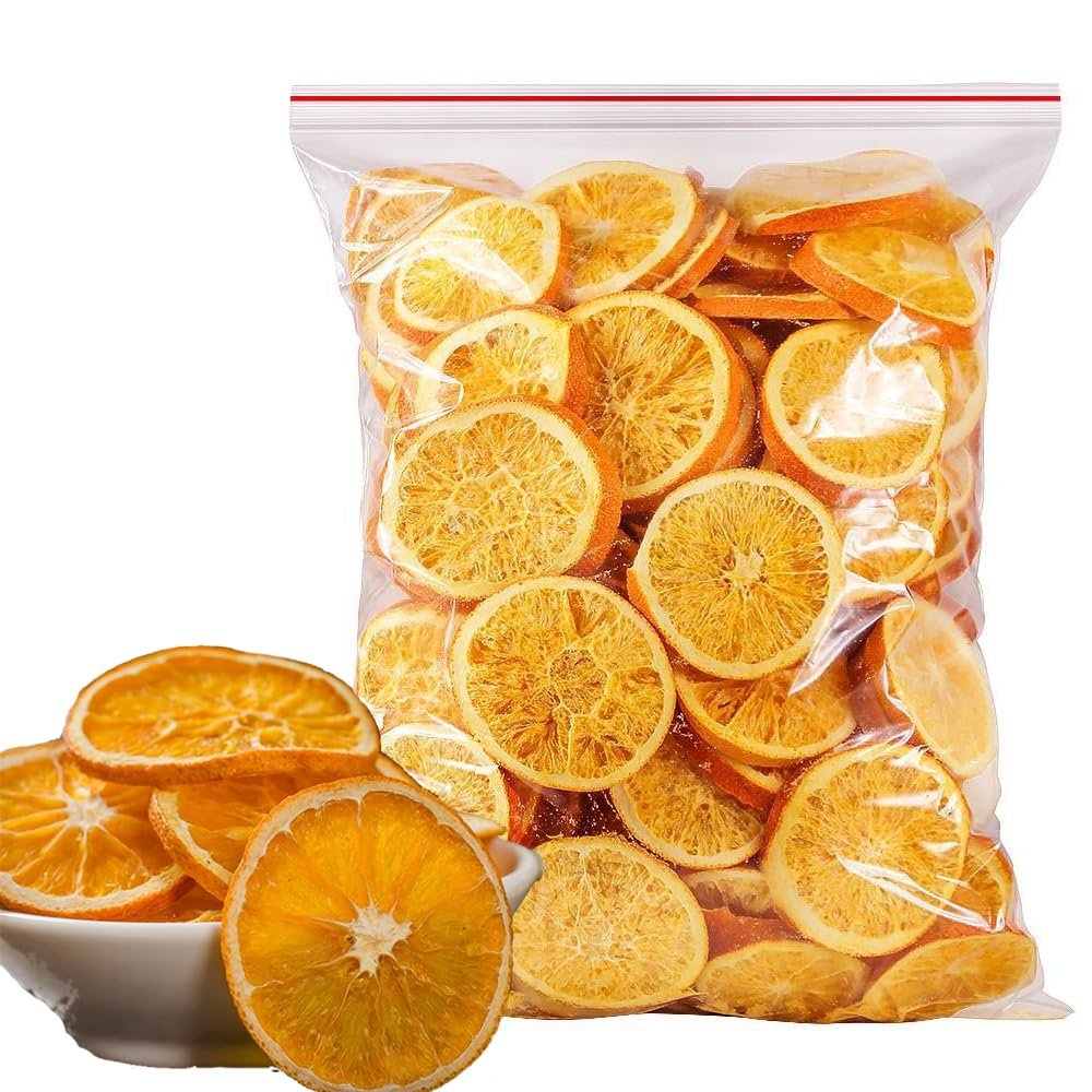 Dehydrated Orange Slices 8.81oz/250g(No Sugar Added),Natural Dried Orange Slices with Multiple uses, Citrus Slices for Cocktail&Cake Decoration, Dried Fruits, Sour and Sweet Fruit Tea (250g)