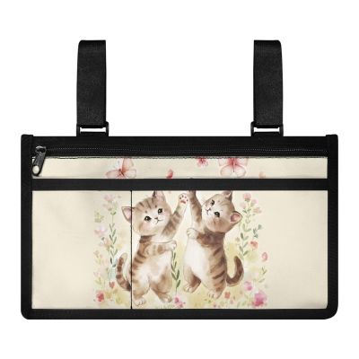 SUITOSELFY Cute Cat Walker Bag Wheelchair Side Bag with Cup Holder,Wheelchair Bags to Hang on Side,Rollator Electric Scooter Wheelchair Walker Storage Bag Side Pockets