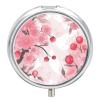 Pill Box Pill Case 3 Compartment Travel Pill Box Cherry Floral Arnea Printing Small Pill Box Portable Medicine Pill Case Pill Organizer for Purse & Pocket for Travel Handbag (Round) view 1