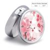 Pill Box Pill Case 3 Compartment Travel Pill Box Cherry Floral Arnea Printing Small Pill Box Portable Medicine Pill Case Pill Organizer for Purse & Pocket for Travel Handbag (Round) view 2