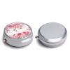 Pill Box Pill Case 3 Compartment Travel Pill Box Cherry Floral Arnea Printing Small Pill Box Portable Medicine Pill Case Pill Organizer for Purse & Pocket for Travel Handbag (Round) view 3