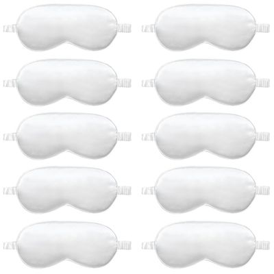 10 Pack Sleep Mask,Silk Eye Mask,for Night Sleeping,Office, Travel,Party Games,Suitablefor Men/Women (White)