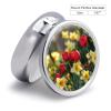 Pill Box Pill Case 3 Compartment Travel Pill Box Tulips in The Garden Printing Small Pill Box Portable Medicine Pill Case Pill Organizer for Purse & Pocket for Travel Handbag (Round) view 2