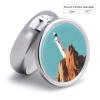 Pill Box Pill Case 3 Compartment Travel Pill Box White Lighthouse Image Printing Small Pill Box Portable Medicine Pill Case Pill Organizer for Purse & Pocket for Travel Handbag (Round) view 2