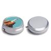 Pill Box Pill Case 3 Compartment Travel Pill Box White Lighthouse Image Printing Small Pill Box Portable Medicine Pill Case Pill Organizer for Purse & Pocket for Travel Handbag (Round) view 3