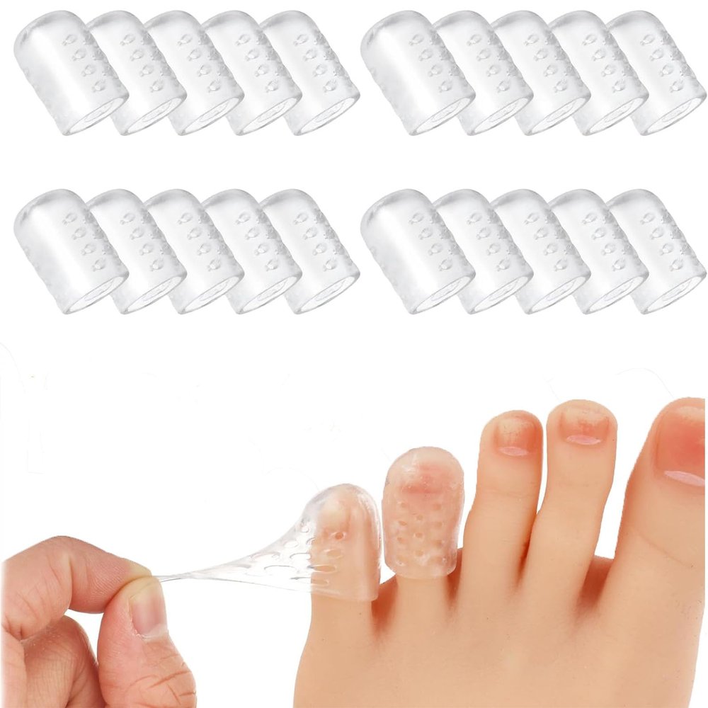 Silicone Anti-Friction Toe Protector Gel Toe Protectors, Breathable Toe Covers for Both Men and Women, Silicone Toe Protectors Also Cushion Toe Corners, blisters and Protect Toes (20pcs)