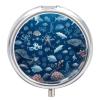 Pill Box Pill Case 3 Compartment Travel Pill Box Underwater Marine Life Printing Small Pill Box Portable Medicine Pill Case Pill Organizer for Purse & Pocket for Travel Handbag (Round) view 1