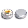 Pill Box Pill Case 3 Compartment Travel Pill Box Bird Cute Printing Small Pill Box Portable Medicine Pill Case Pill Organizer for Purse & Pocket for Travel Handbag (Round) view 3