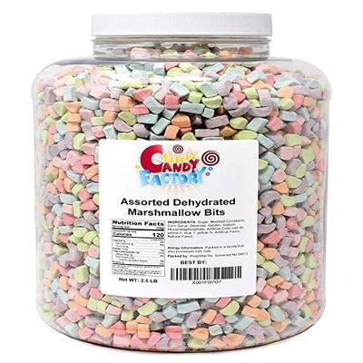 Sarah's Candy Factory Assorted Dehydrated Marshmallow Bits in Jar, 2.5 Lbs (updated)
