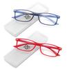 Yogo Vision Ultra Thin Lightweight Reading Glasses Men Women Stylish & Featherlight Frame With Clear Storage Case 2 Pack (Navy, Red +3.50) view 1
