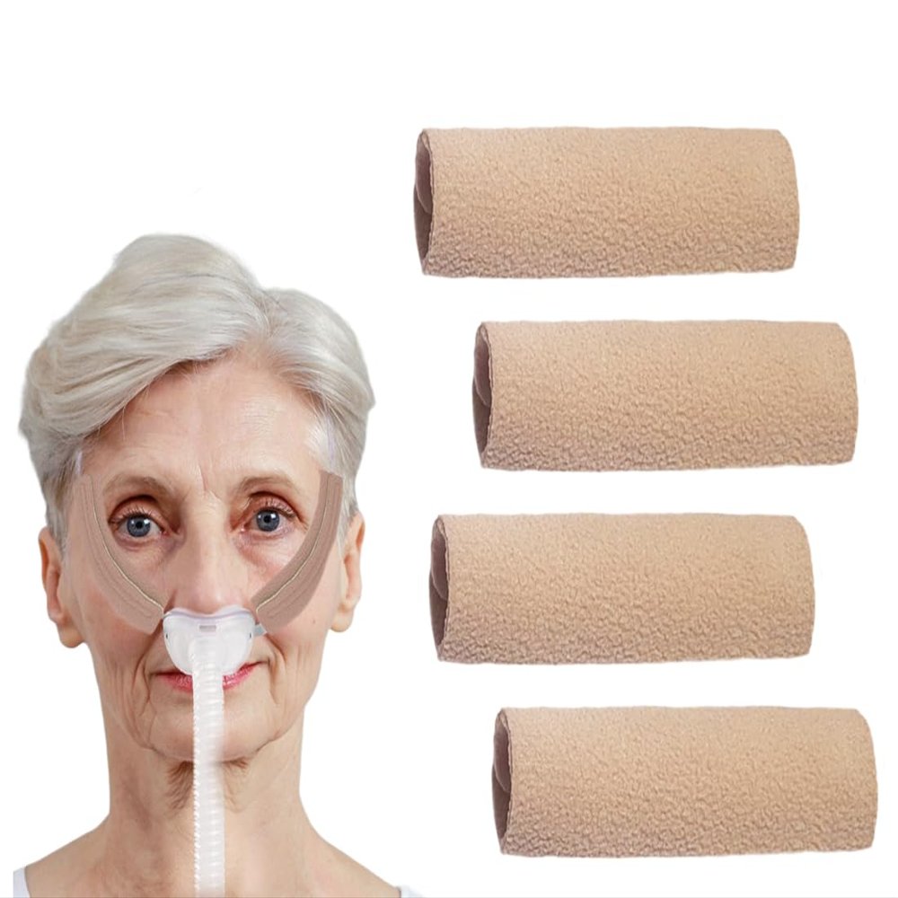 4 Packs CPAP Strap Covers, Ultra-Soft and Breathable CPAP Headgear Cushions, Prevents Red Marks, Compatible with Most CPAP Mask Straps, Hypoallergenic Fabric, Machine Washable