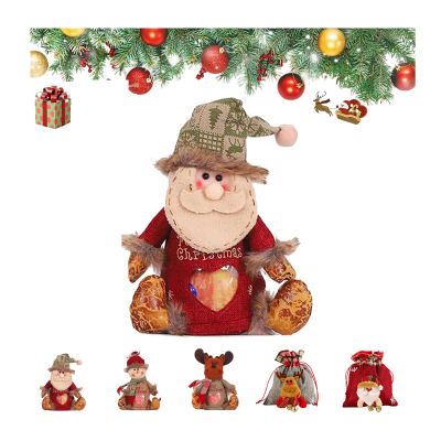 Firtideti Bags Zipper Design, 2024 New Christmas Eve Apples Candy Gift Bags, Santa Snowman Doll Storage Gift Bag, Drawstring Bags for Christmas Party Decor (2-Pack, 7.87 x 8.66 inches)