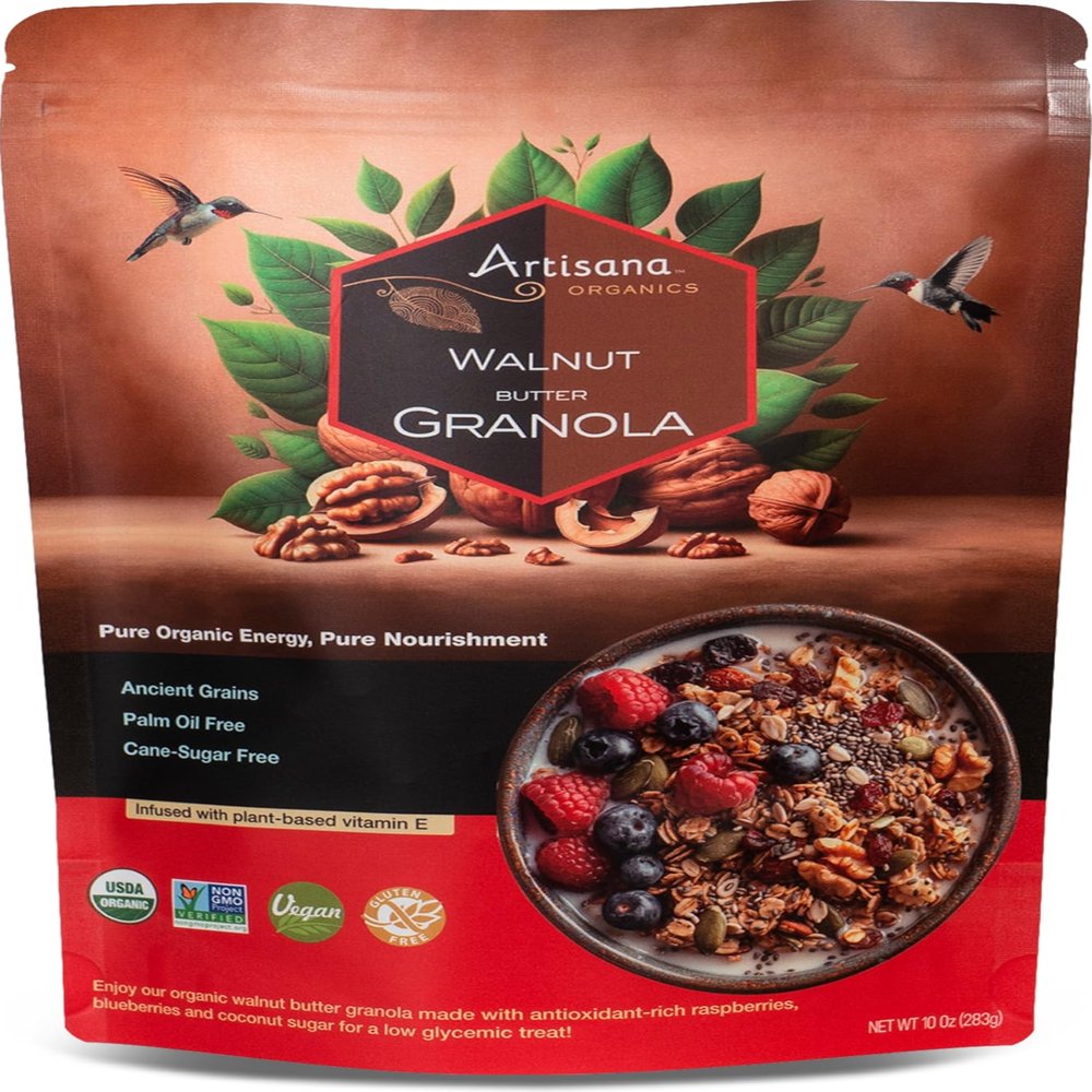 Artisana Organics Walnut Granola (Walnut Cashew) - Gluten-Free, Vegan, Low Glycemic, Organic, Palm Oil-Free, Ancient Grains with Plant-Based Vitamin E, 10 oz